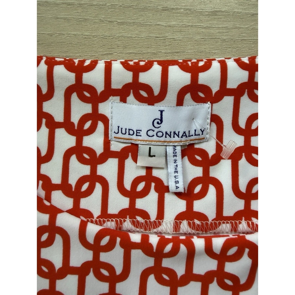 Jude Connally Chain Link Dress - Red Orange White Sleeveless NWOT - Picture 4 of 8
